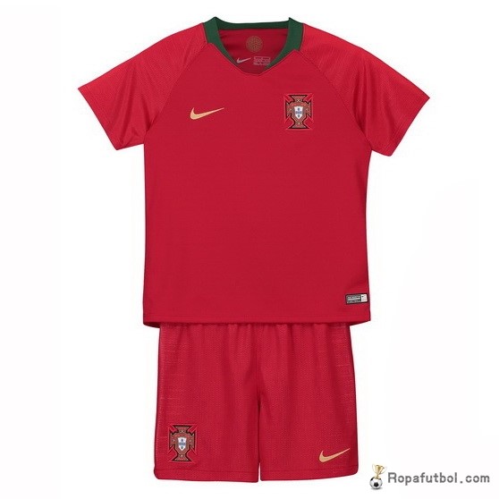 Camiseta Portugal Replica Primera Ropa Niños 2018 Rojo